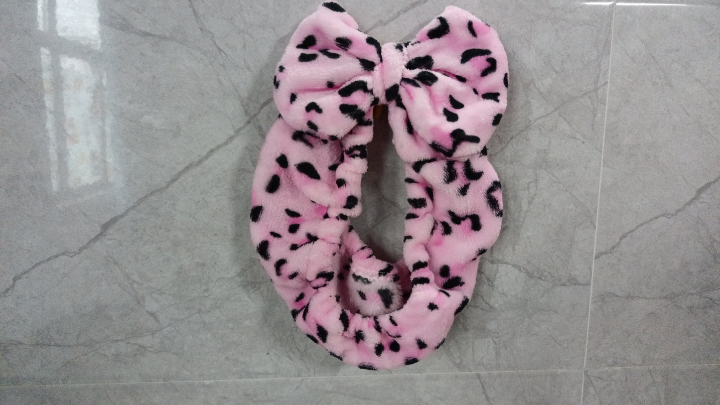 Hair Band Flannel Bow Hair Band Online Influencer Cute Girl Heart Makeup Hair Fixer Bags Apply A Facial Mask Face Washing