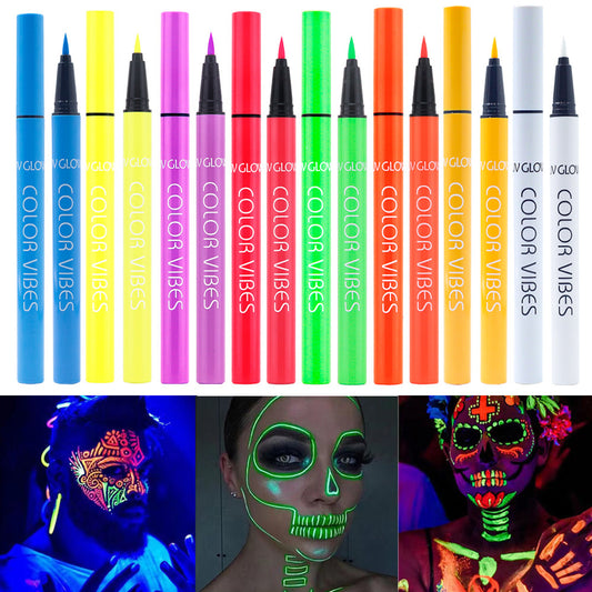 Color Fluorescent Liquid Eyeliner Painted Face Paint Waterproof Sweat-proof Long-lasting Quick-drying