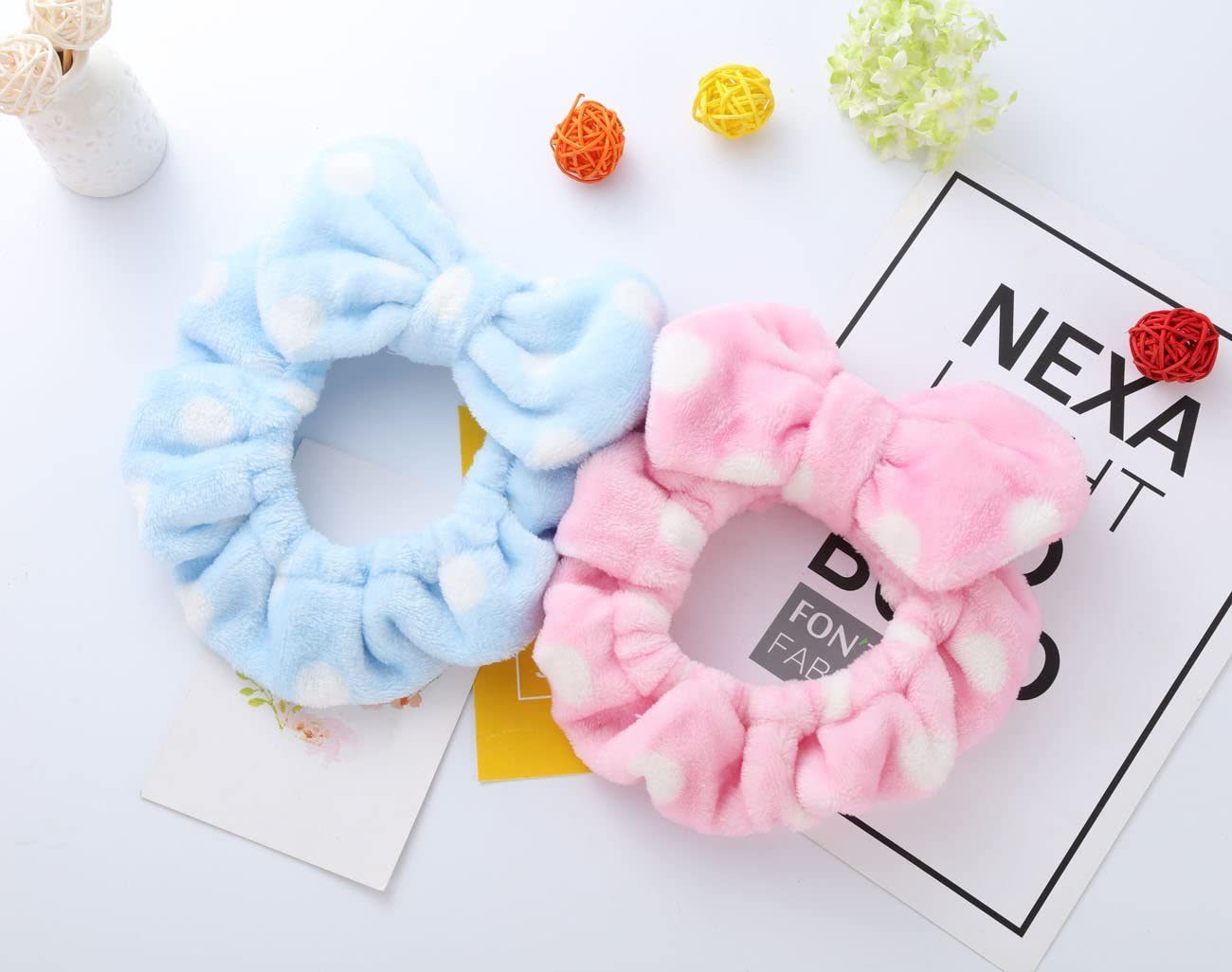 Hair Band Flannel Bow Hair Band Online Influencer Cute Girl Heart Makeup Hair Fixer Bags Apply A Facial Mask Face Washing
